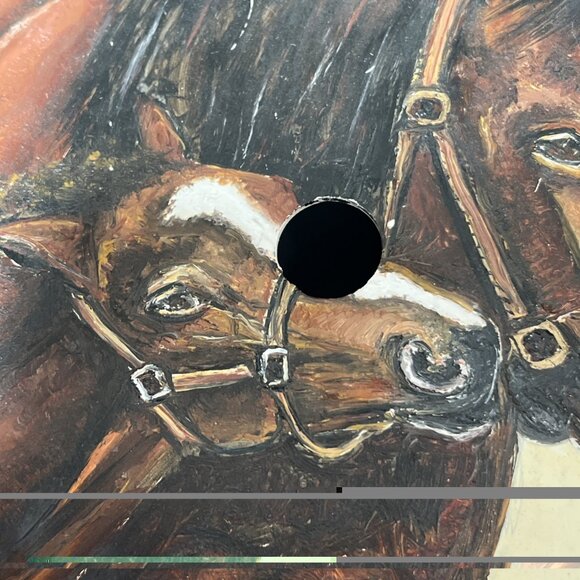 1997 Hand Painted Saw Blade Signed By Debbie McDiarmis Horses Mare & Foal CA - Picture 4 of 10